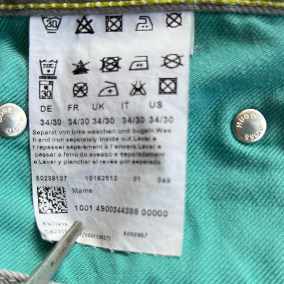 Boss Hugo Maine Regular Fit Light Gray Jeans Men’s SZ 34/30 - Picture 14 of 14